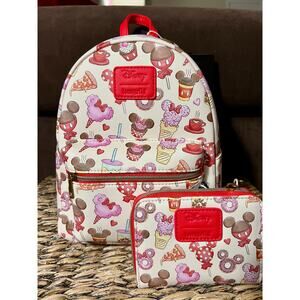 Loungefly Disney Mickey Mouse Minnie Mouse Treats Mini Backpack Wallet